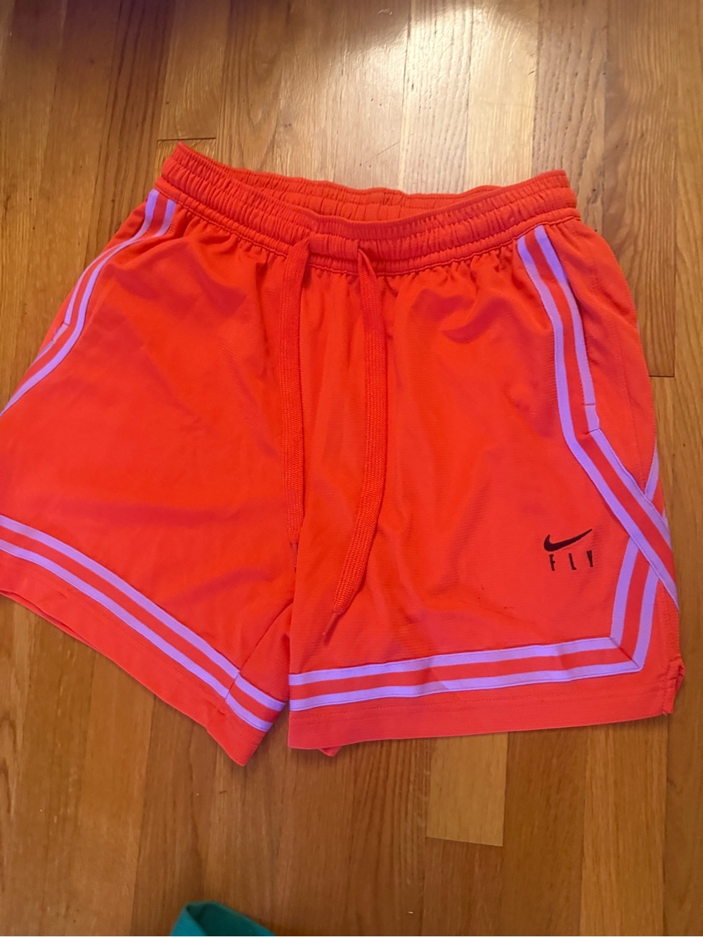 Nike Women's Bright Red Athletic Shorts with Contrasting Trim